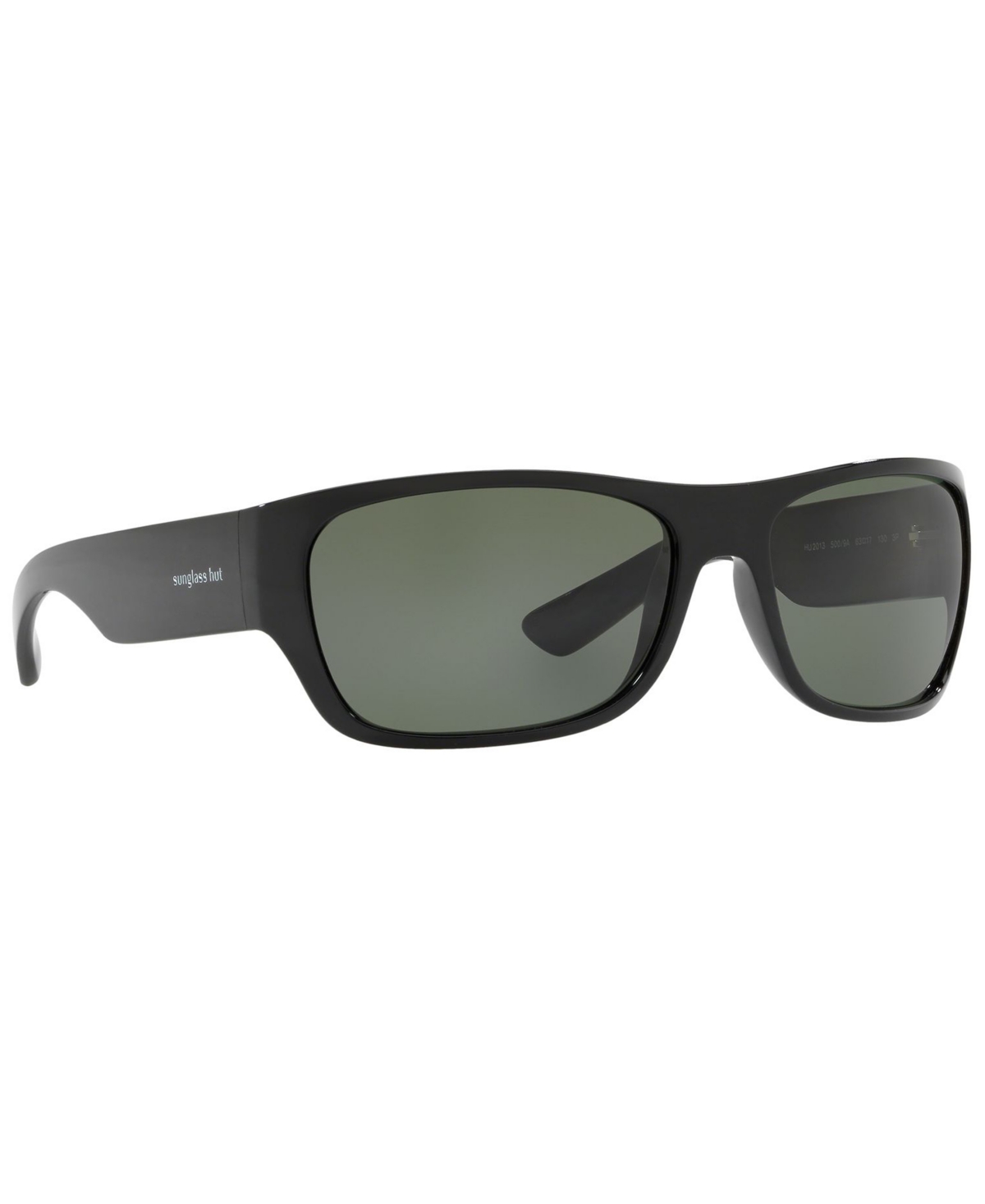 Shop Sunglass Hut Collection Polarized Sunglasses, Hu2013 63 In Black,polar Green