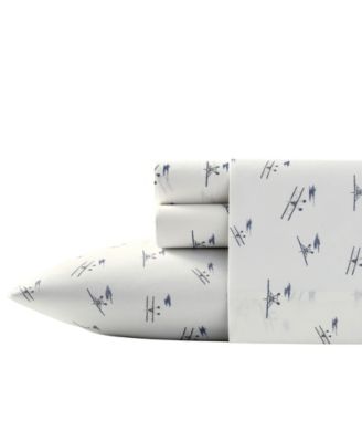 Printed 100% Cotton Percale 4-Pc. Sheet Set, Queen