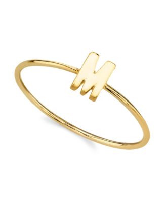 Photo 1 of 1928 14K Gold Dipped Initial Ring Letter M