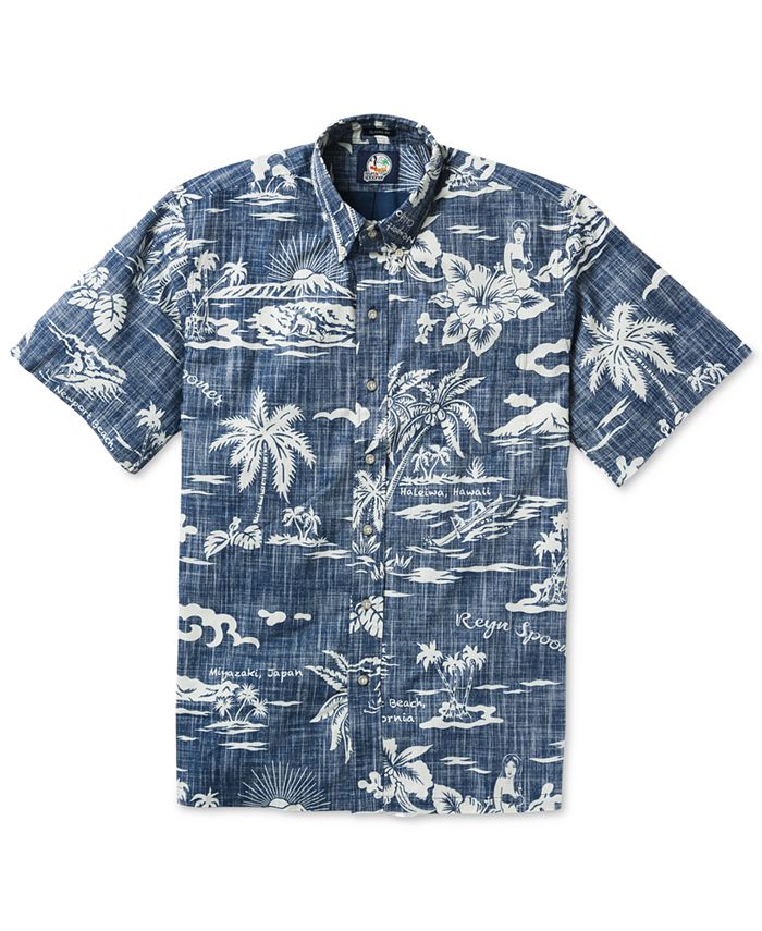 Reyn Spooner Men's Palm Tree Graphic Shirt & Reviews - Casual Button ...