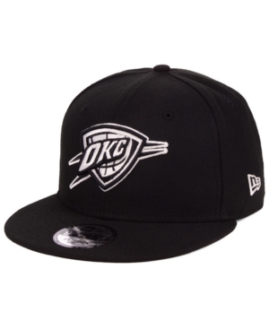 NEW ERA OKLAHOMA CITY THUNDER BLACK WHITE 9FIFTY SNAPBACK CAP