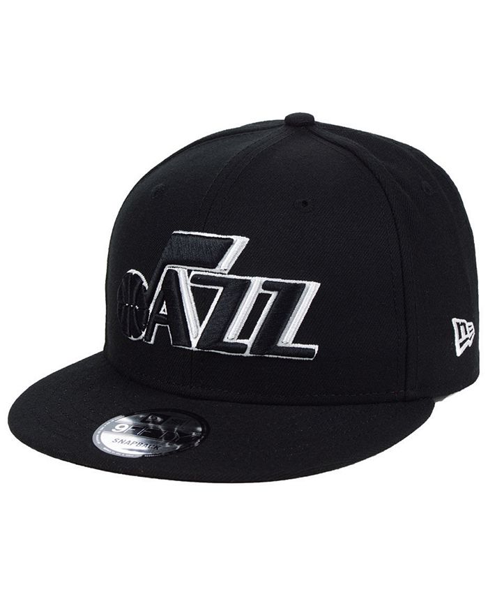 New Era Utah Jazz Black White 9FIFTY Snapback Cap - Macy's