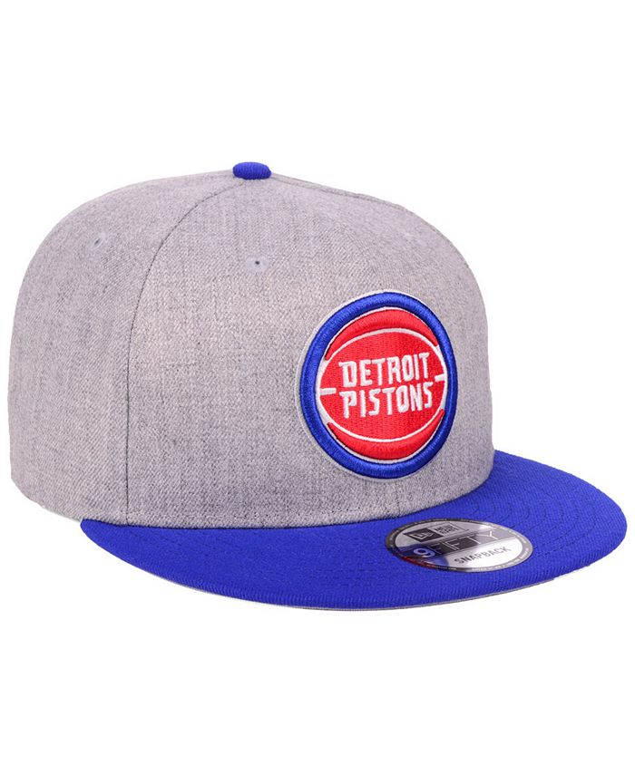 New Era Detroit Pistons Heather Gray 9FIFTY Snapback Cap - Macy's