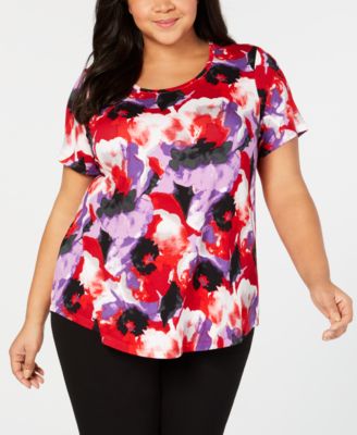 JM Collection - Plus Size Printed T-Shirt