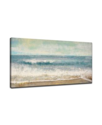 'Beach Flashback' Beach Style Abstract Canvas Wall Art, 24x48"