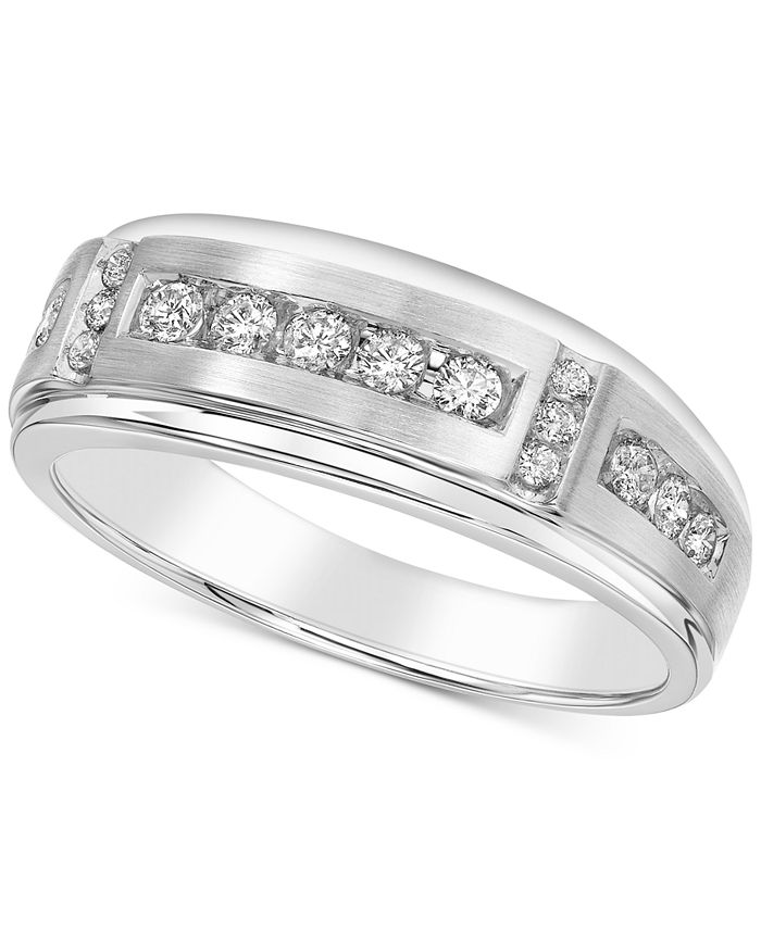 Macy's - Men's Diamond Band (1/2 ct. t.w.) in 10k Yellow Gold or 10k White Gold