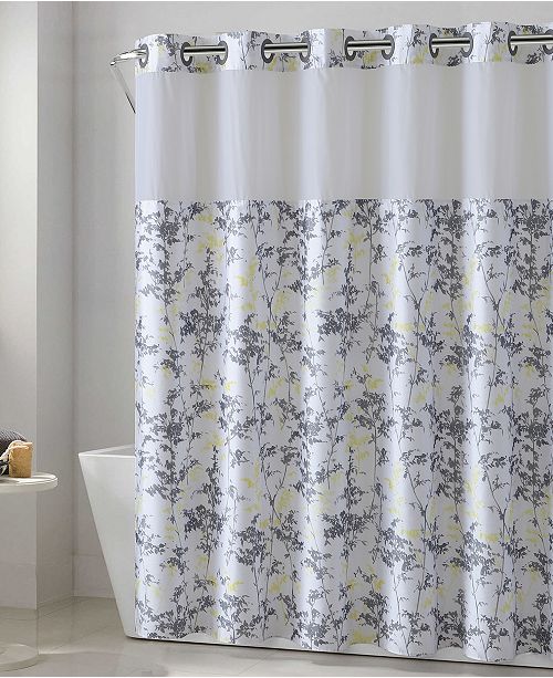 Hookless Floral Leaves 3 In 1 Shower Curtain Reviews Shower