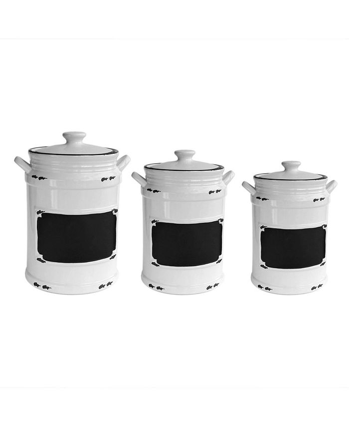American Atelier Jay Imports Vintage Black Canister, Set of 3 ...