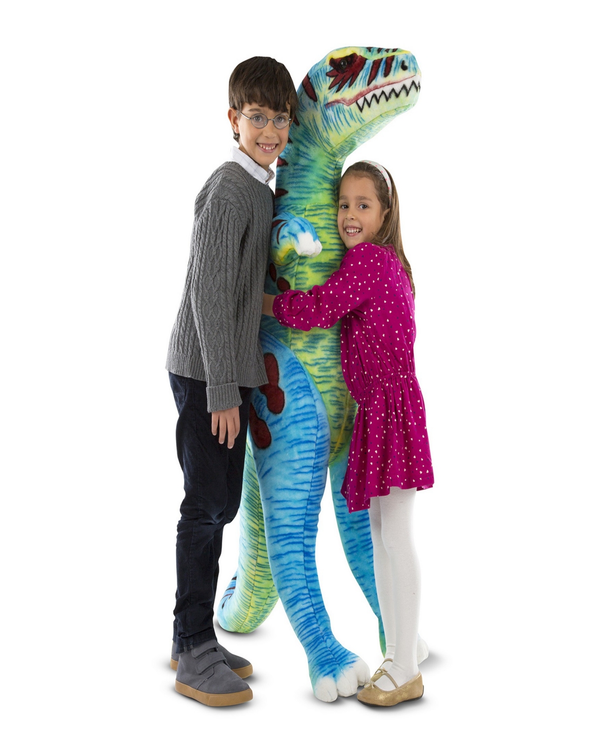 Shop Melissa & Doug Jumbo Trex Dinosaur Lifelike Stuffed Animal (over 4 Feet Tall) In Multi