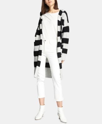 Sanctuary - Hooded Rugby-Stripe Long Cardigan