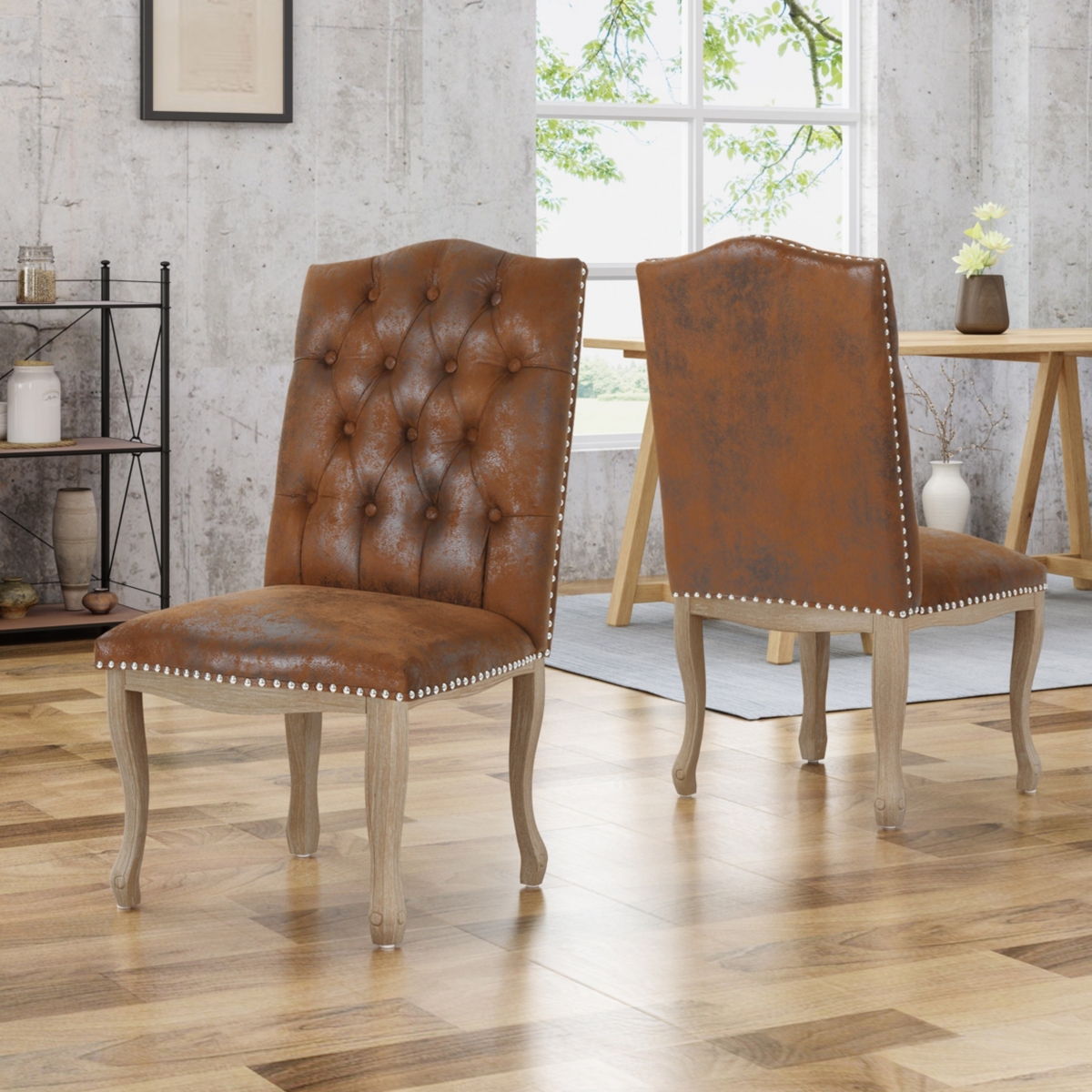 Noble House Delavan Dining Chairs (set Of 2) In Brown