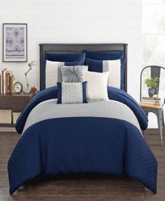 Chic Home - Osnat 10-Pc. Queen Bed In a Bag Comforter Set