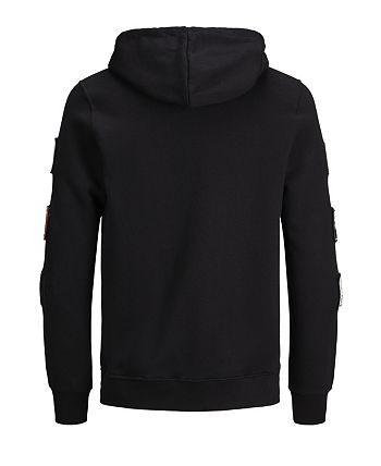 Jack & Jones Essentals Hooded Overhead Sweat N Black | Sweatshrts - View #5