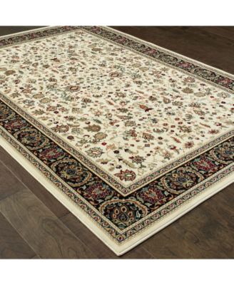 CLOSEOUT! Kashan 108X Ivory/Black 5'3" x 7'6" Area Rug