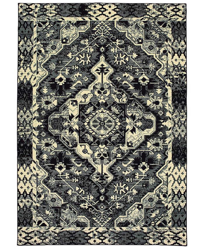 Oriental Weavers - Luna 5603K Black/Ivory 7'10" x 10'10" Area Rug