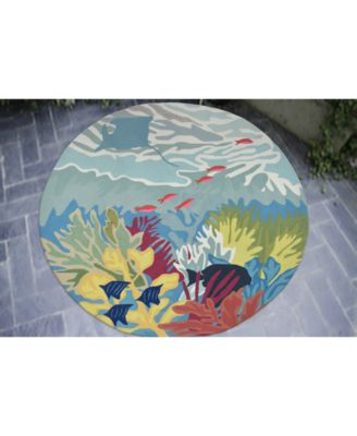 Ravella 2275 Ocean View Blue 3'6" x 5'6" Indoor/Outdoor Area Rug