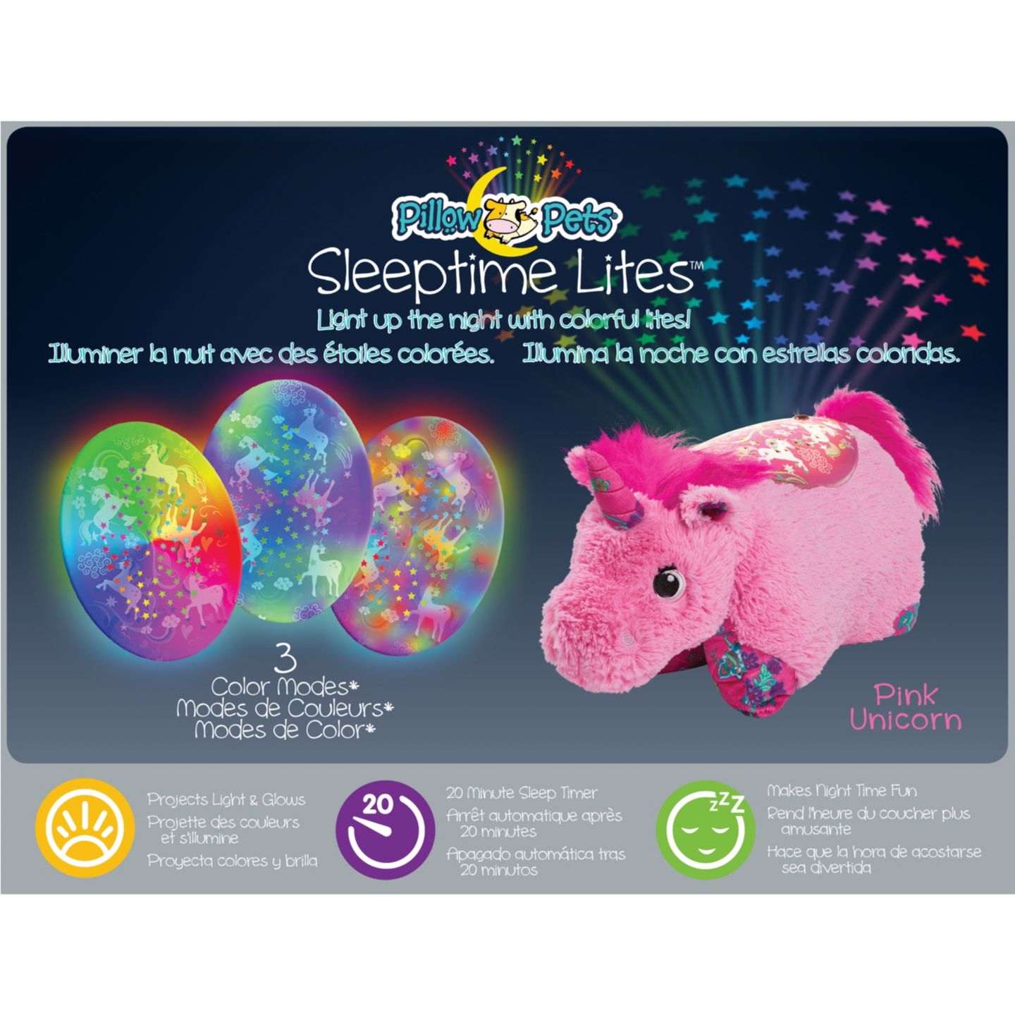 Детская мягкая игрушка Pillow Pets Unicorn Sleeptime Lite 11" Night Light Plush — фото 6