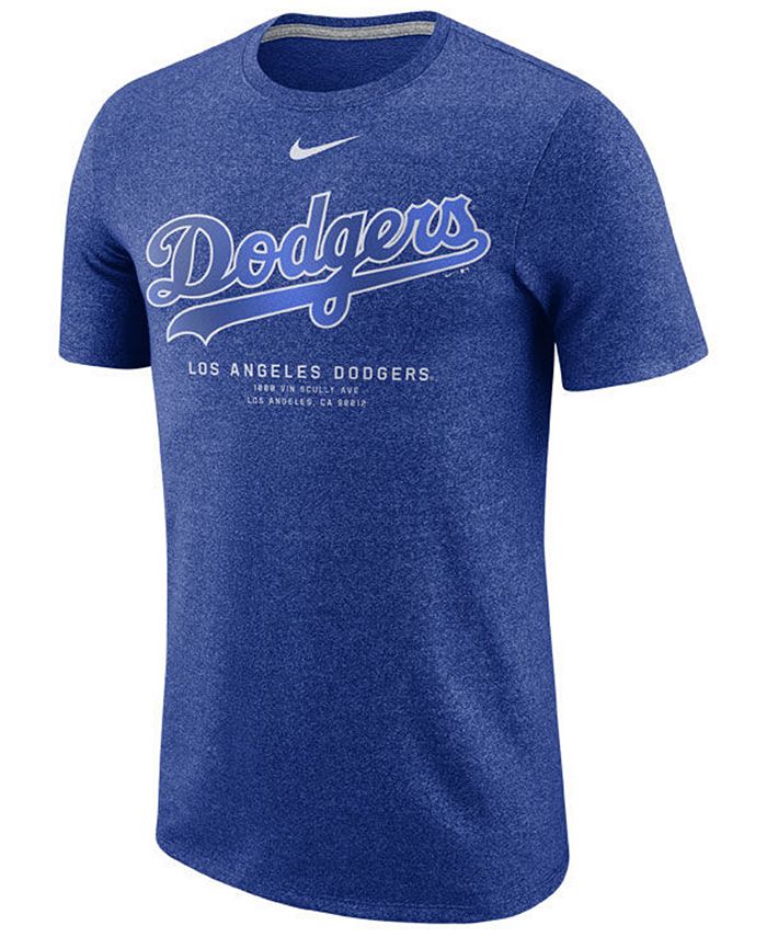 Nike Men's Los Angeles Dodgers Marled Stadium T-Shirt - Macy's