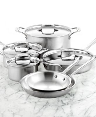 D5 Brushed Stainless Steel Cookware Set, 10 Piece Set