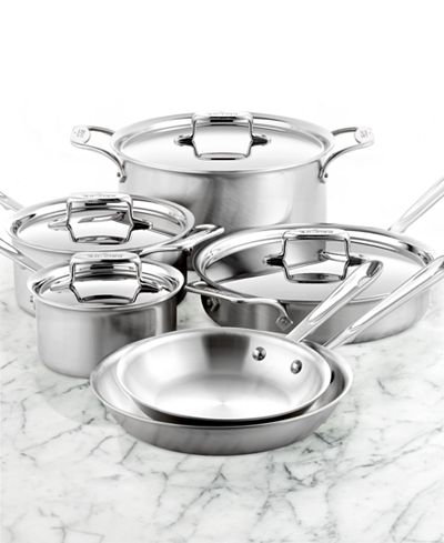 All-Clad BD5 Brushed Stainless Steel 10-Pc. Cookware Set - Cookware & Cookware Sets - Kitchen 