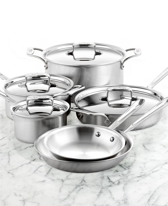 All-Clad d5 Cookware Set - 10 Piece Brushed Stainless Steel – Cutlery and  More