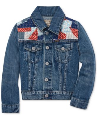 Girls Patchwork Denim Trucker Jacket 