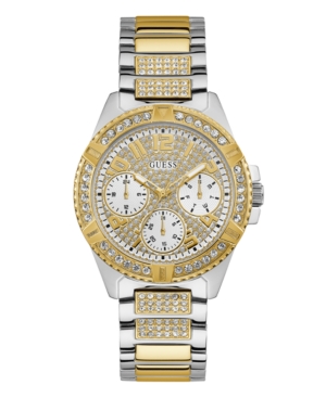 image of Guess Two-tone Stainless Steel Bracelet Strap With Crystal Detail Watch 40MM, Created for Macy-s