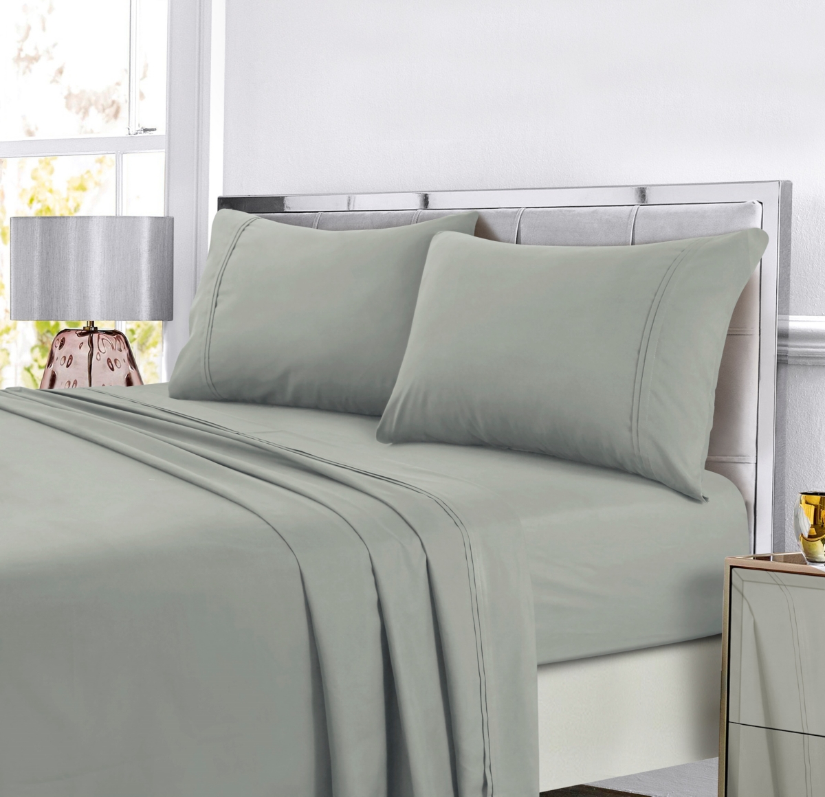 Tribeca Living Super Soft Solid Dp Easy-Care Extra Deep Pocket Cal Sheet Set