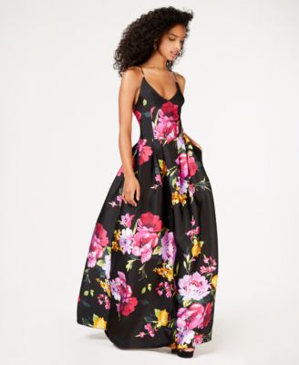 floral print ball gown