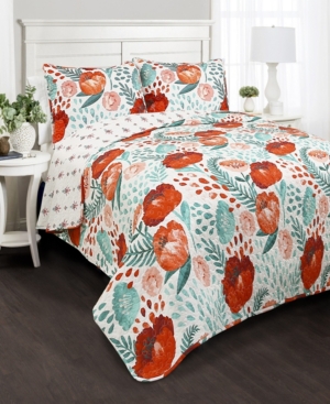 Poppy Garden 3-Pc Set Full/Queen Quilt Set