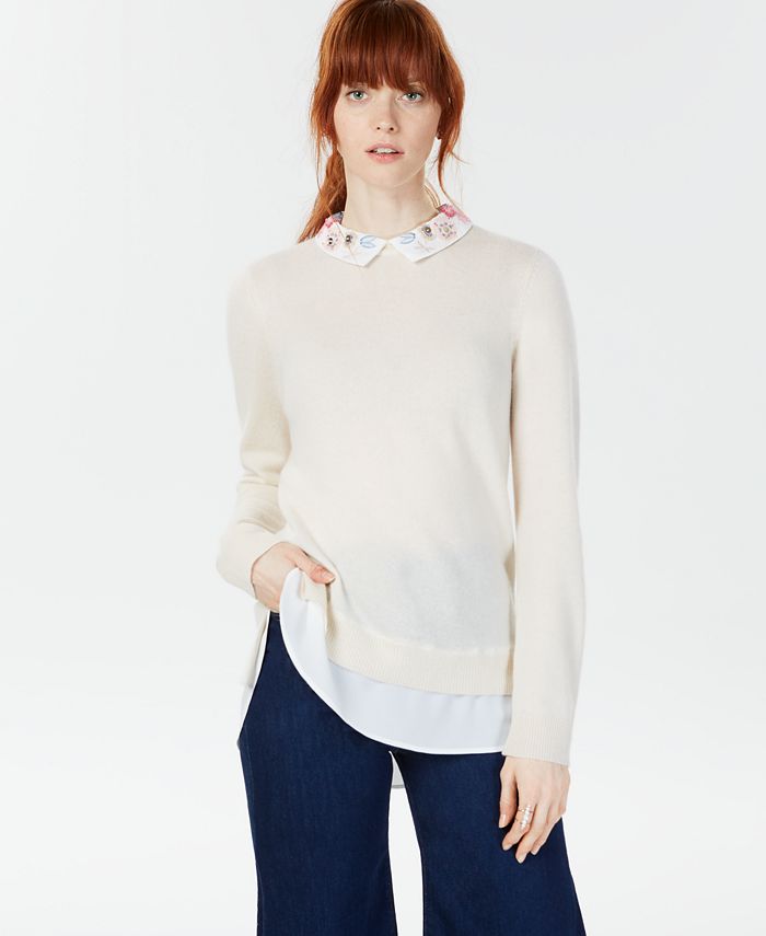 Charter Club Cashmere Layered-Look Sweater, Created for Macy's ...