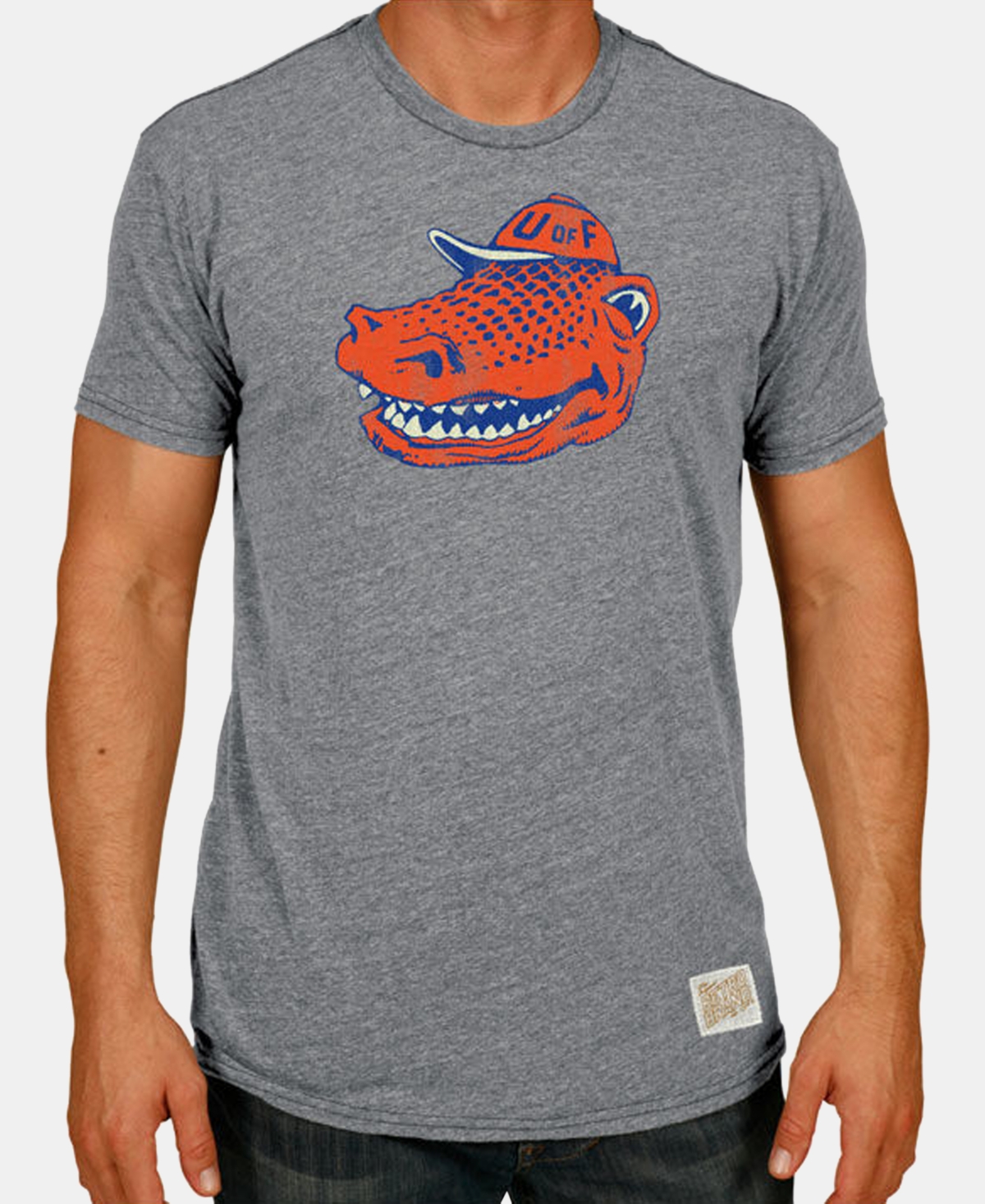 Men's Florida Gators Retro Logo Tri-blend T-Shirt - Heather Gray