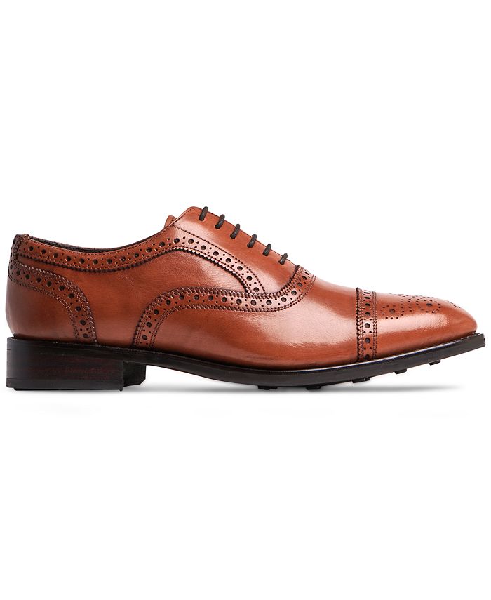 Anthony Veer Men's Ford Quarter Brogue Oxford Rubber Sole Lace-Up Dress ...