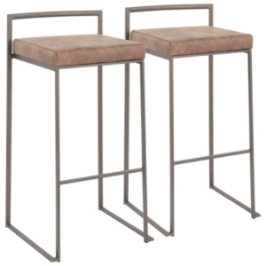 Lumisource Fuji Stackable Barstool Set of 2