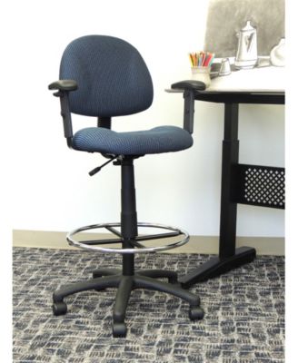 Drafting Stool W/Footring And Adjustable Arms