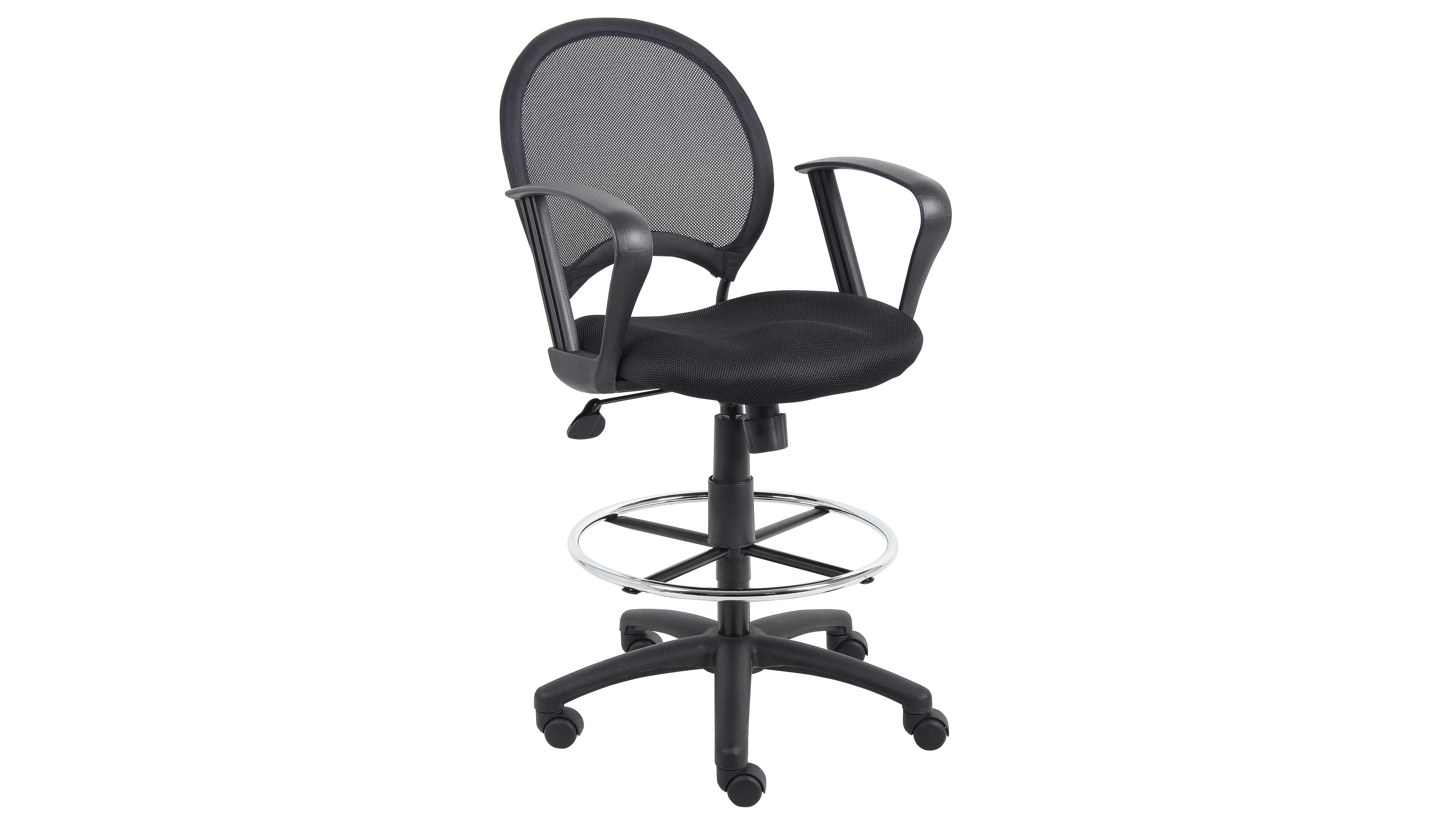 Boss Office Products Mesh Drafting Stool with Loop Arms