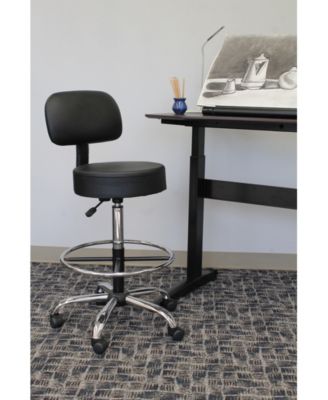 Caressoft Medical/Drafting Stool W/ Back Cushion