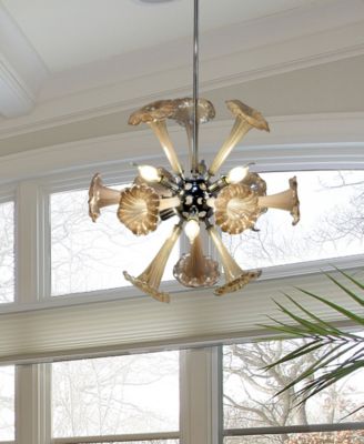 Yuri 22"W 6-Light Art Glass Chandelier