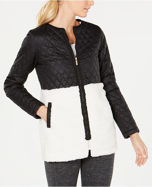 Calvin Klein Quilted Fleece Jacket Reviews Coats Women Macy S