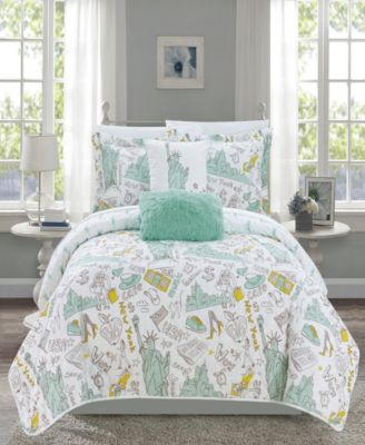 Chic Home - New York 4-Pc. Twin Quilt Set