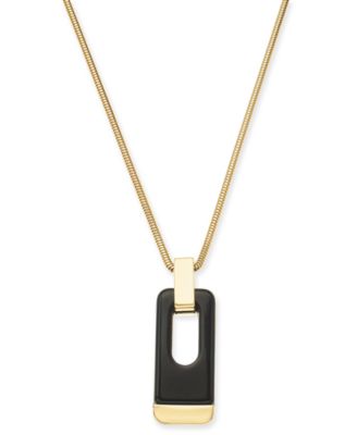 Photo 1 of Alfani Gold-Tone & Black Acrylic Large Link 34" Pendant Necklace,