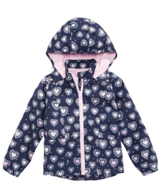 Epic Threads - Little Girls Heart-Print Hooded Rain Jacket