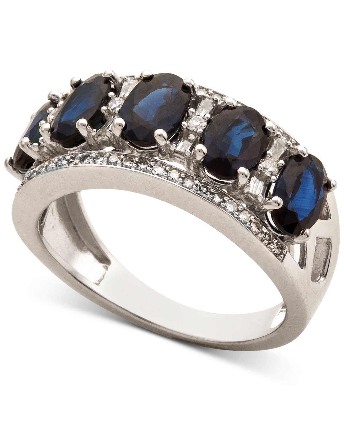 Shop Macy's Sapphire (2-7/8 Ct. T.w.) & Diamond (1/3 Ct. T.w.) Ring In 14k Gold (also In Emerald, Tanzanite And  In Sapphire,white Gold