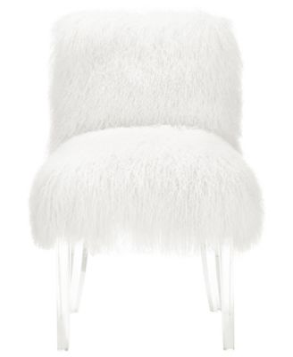 TOV Furniture - Sophie White Sheepskin Lucite Chair