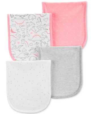Carter's - Baby Girls 4-Pc. Dino-Print Burp Clothes