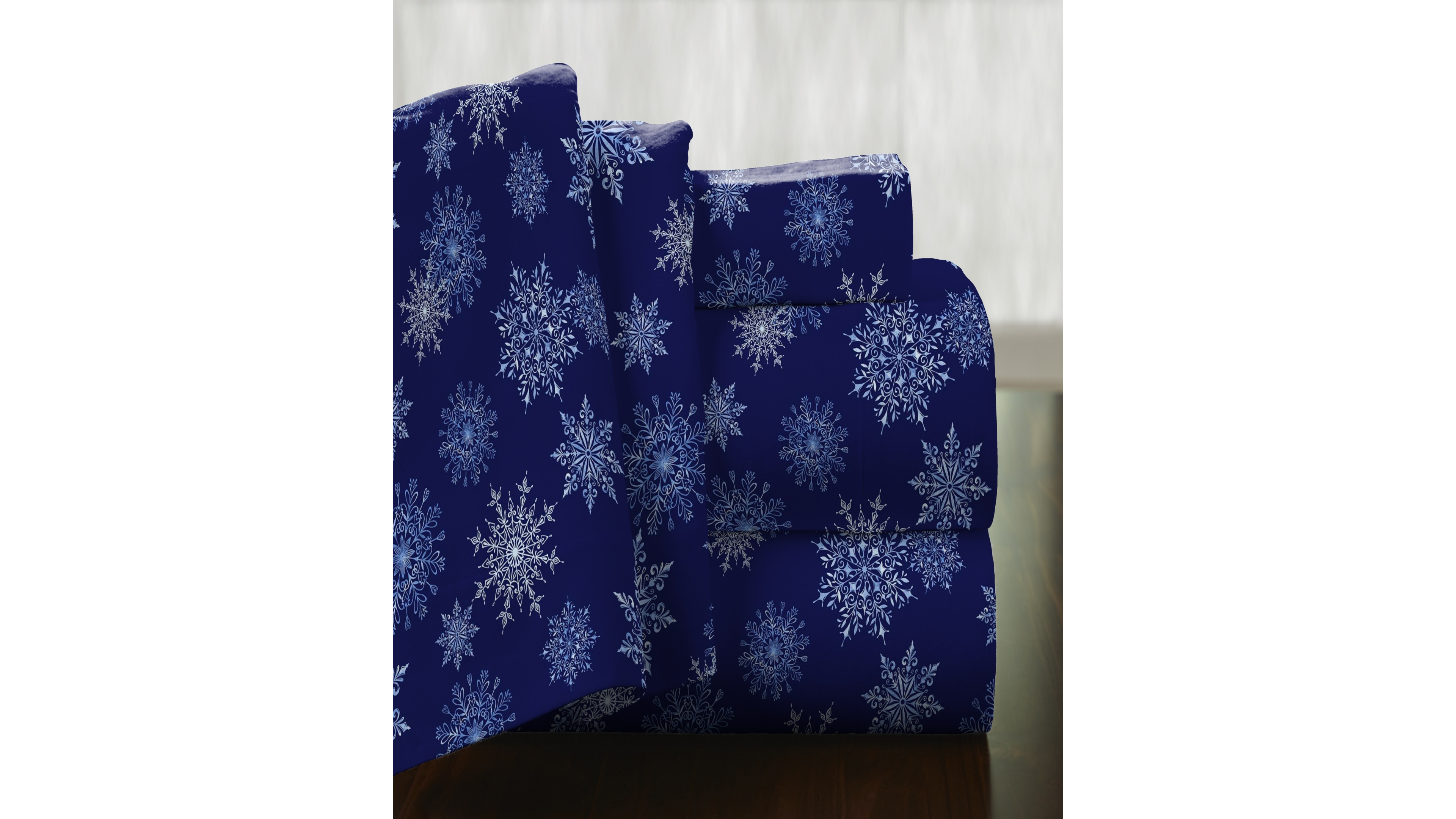 Pointehaven Snowflake Superior Weight Cotton Flannel Sheet Set, Twin Xl