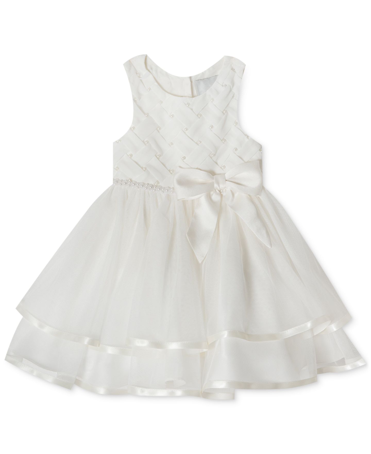 Платье Rare Editions Tiered Pearl Sleeveless Dress для девочек-малышей — фото 2
