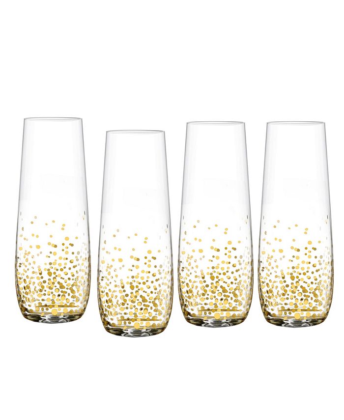 Mary Square Cheers Gold Foil Confetti 14 ounce Acrylic Stemless