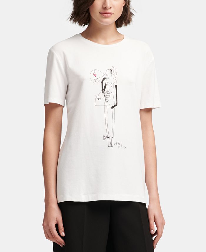 DKNY I Love You Graphic T-Shirt & Reviews - Tops - Women - Macy's