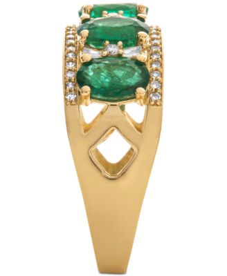 Sapphire (2-7/8 ct. t.w.) & Diamond (1/3 ct. t.w.) Ring in 14k White Gold (Also in Emerald, Tanzanite and Ruby)